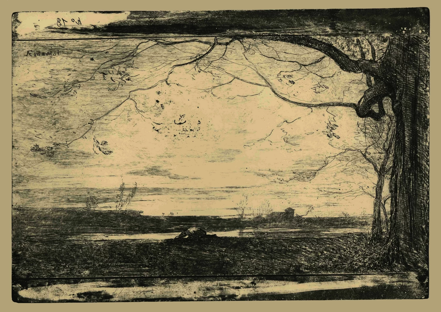 Paesaggio con uomo che si disseta, 1863 - Musée d’Art et d’Histoire, Cabinet d’arts graphiques, Genève